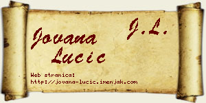 Jovana Lučić vizit kartica